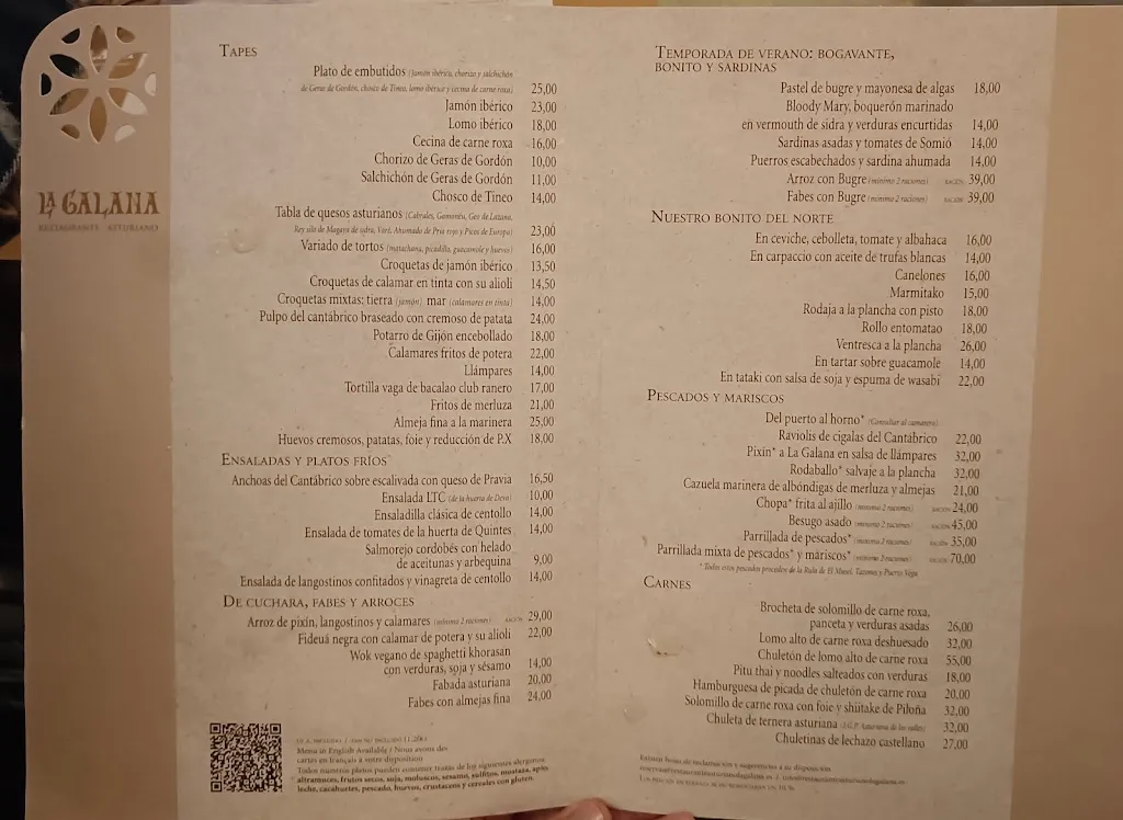 Menu_Restaurante Asturiano La Galana_Gijón_image_3