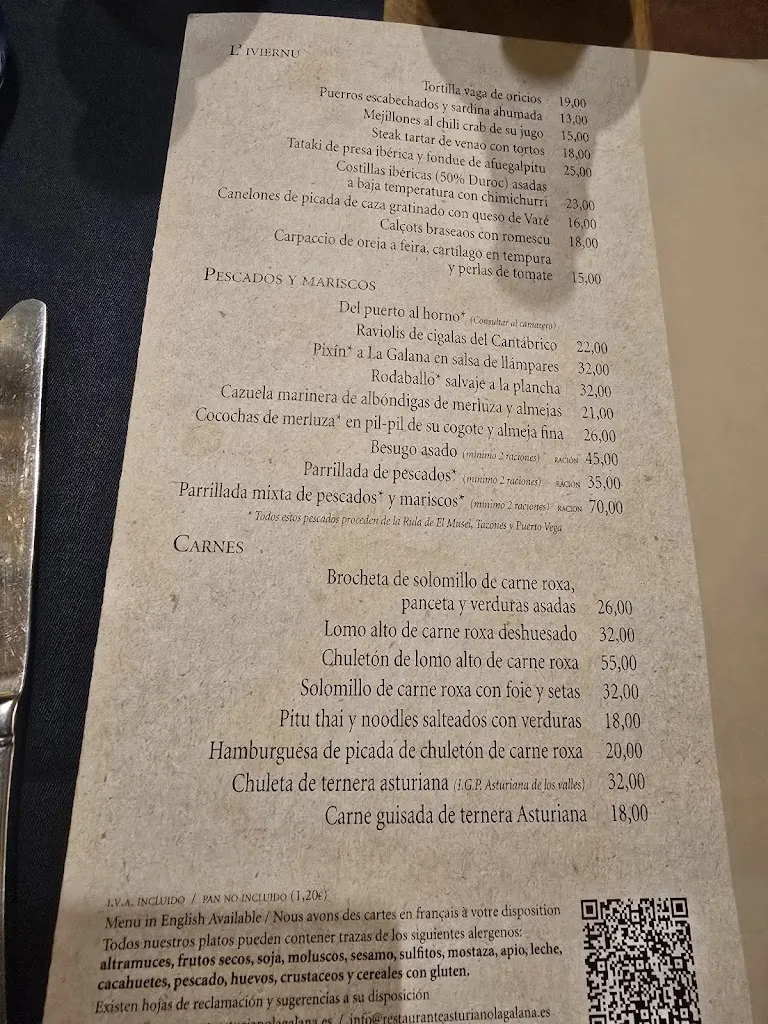 Menu_Restaurante Asturiano La Galana_Gijón_image_4
