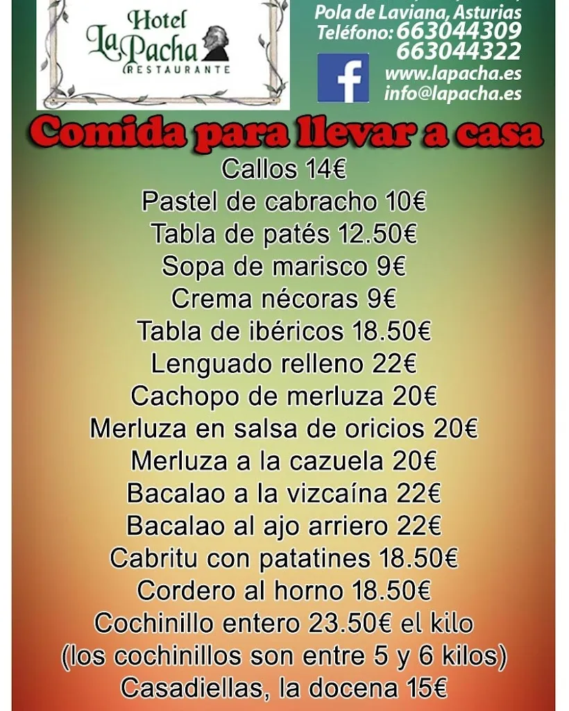 Menu_Hotel restaurante la Pacha_Laviana_image_1