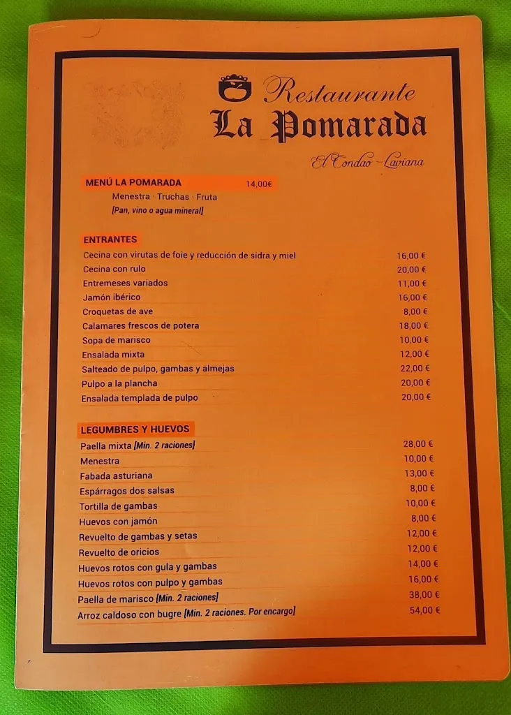 Menu_Restaurante La Pomarada_Laviana_immagine_3