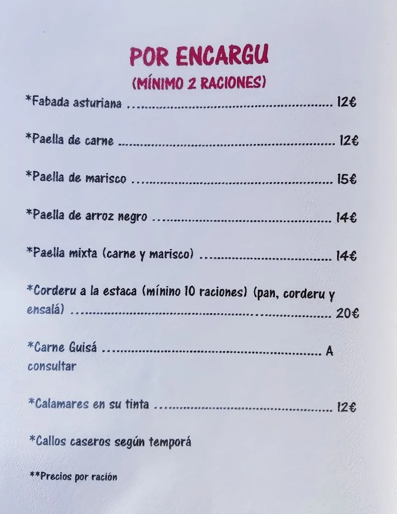 Menu_El Hórreo de Carrio_Laviana_image_1