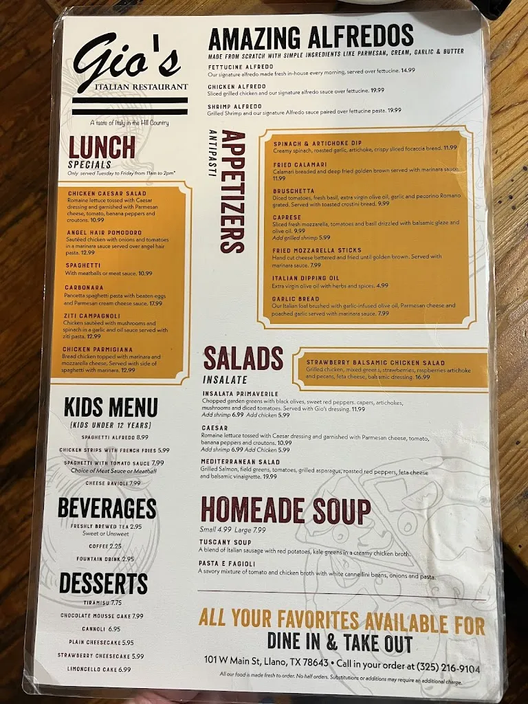 Menu_Gio's Italian Restaurant_Illano_immagine_2