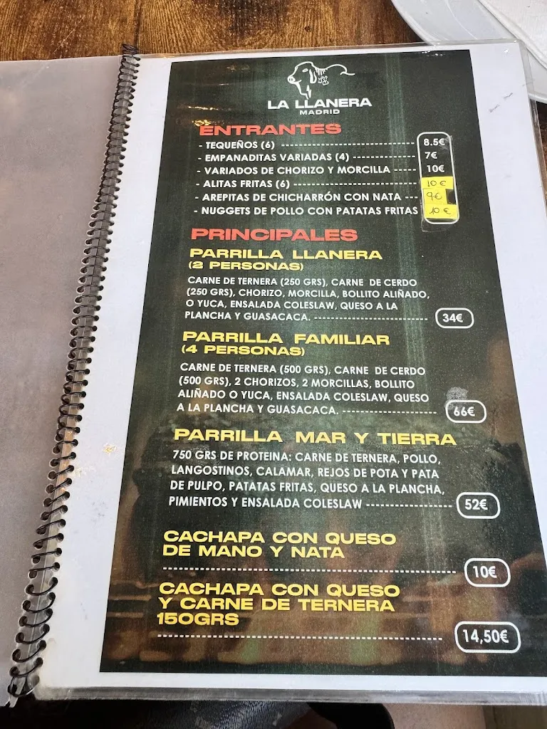 Menu_La Llanera Madrid_Illano_image_1