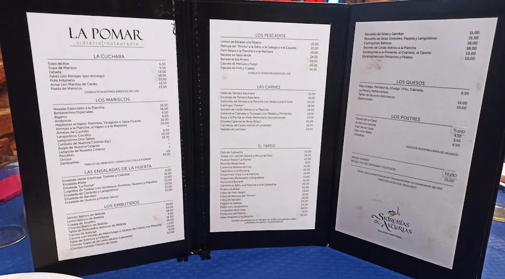 Menu_Restaurante Sidrería La Pomar_Langreo_immagine_2