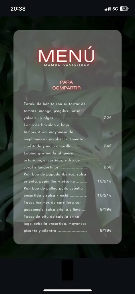 Menü_Restaurante MAMBA Gastrobar_Langreo_Bild_4