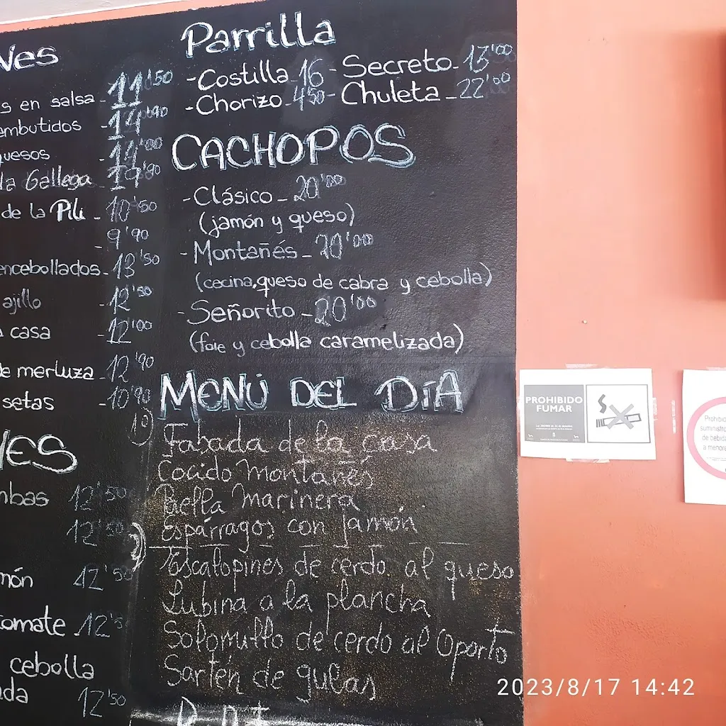 Menu_Restaurante - Parrilla El Fabiola_Peñamellera Alta_image_1