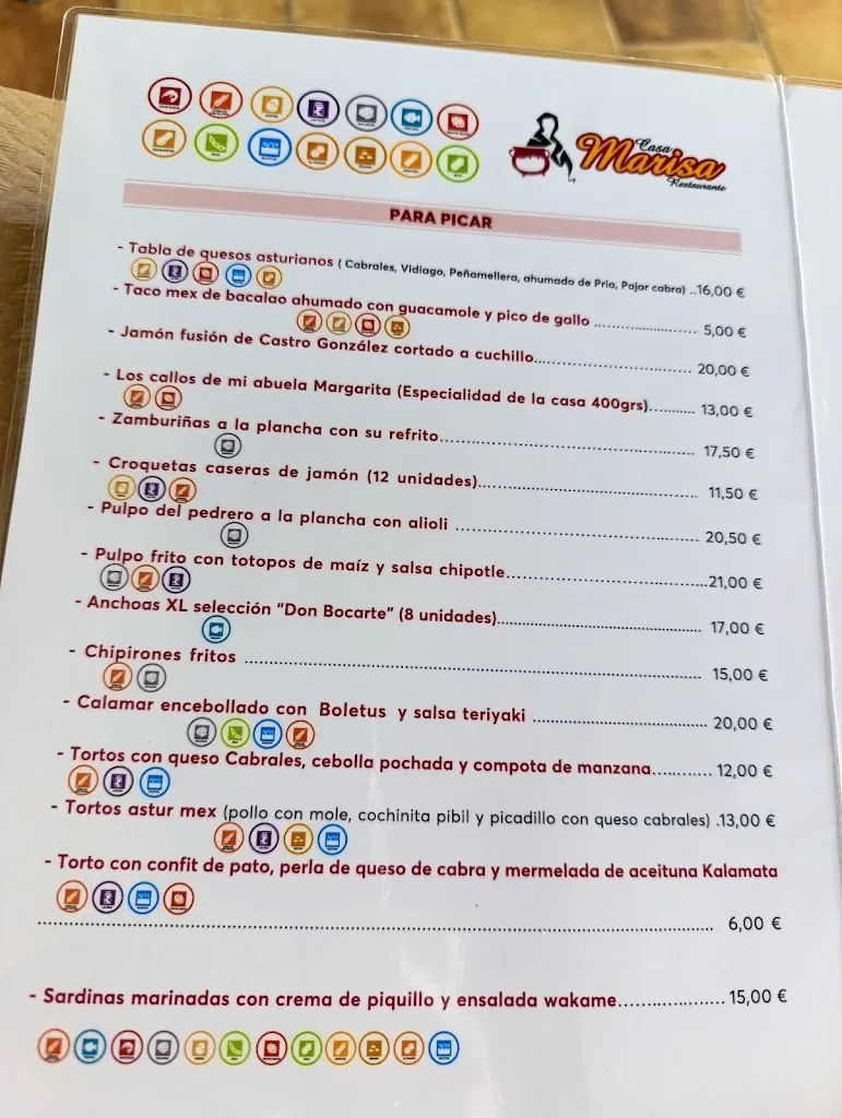 Menu_Casa Marisa Restaurante_Peñamellera Alta_image_1