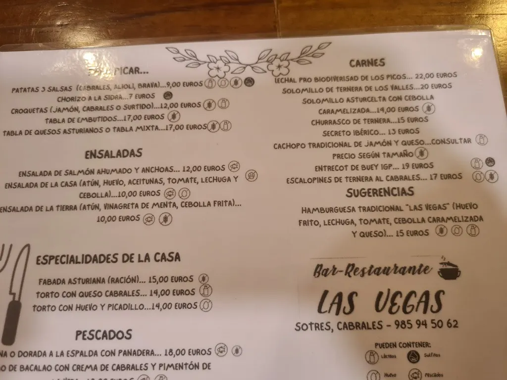 Menu_Bar Las Vegas de Sotres_Peñamellera Alta_image_1