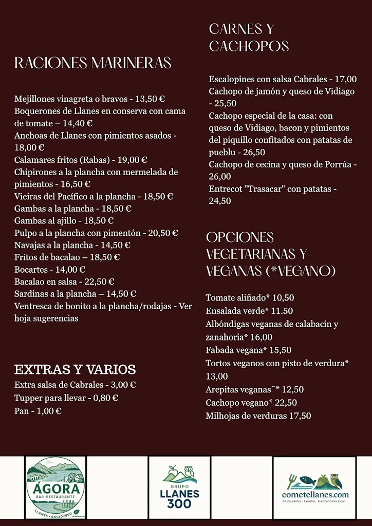 Menu_Bar Restaurante Ágora_Llanes_image_1