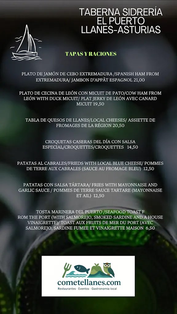 Menu_Sidrería Restaurante El Puerto_Llanes_image_1