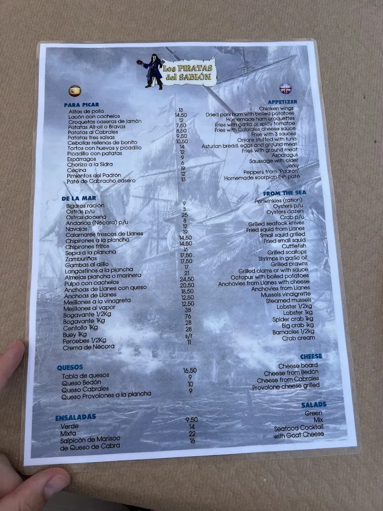 Menu_Marisquería Los Piratas del Sablón_Llanes_immagine_4