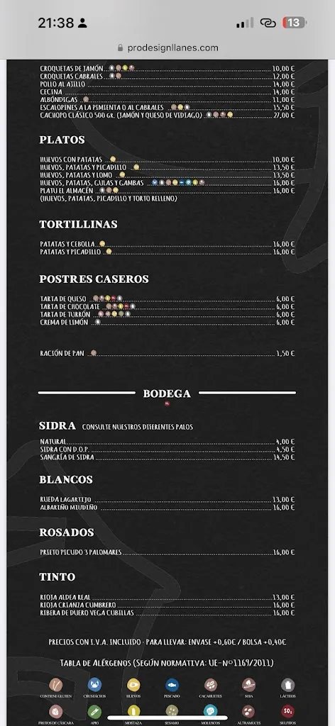 Menu_El Almacén_Llanes_immagine_2