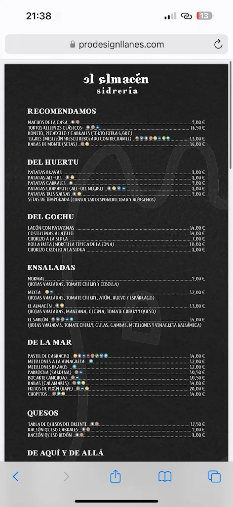 Menu_El Almacén_Llanes_immagine_3