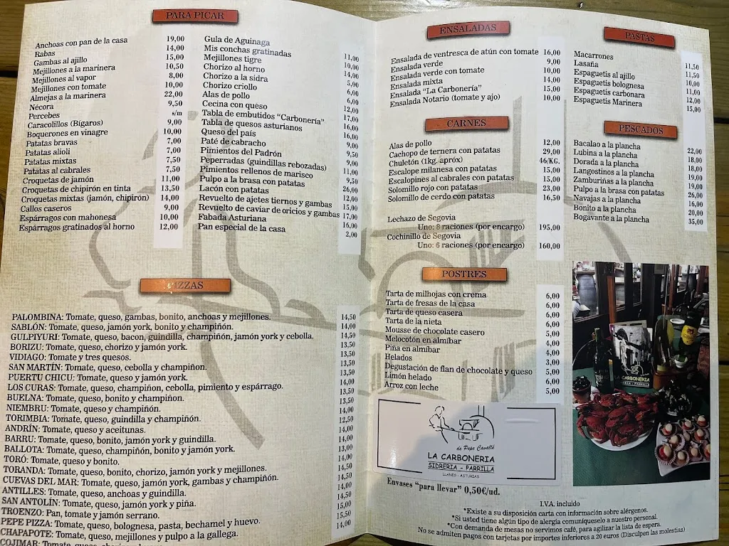 Menu_Sidreria La Carbonería de Pepe Cavallé_Llanes_image_4