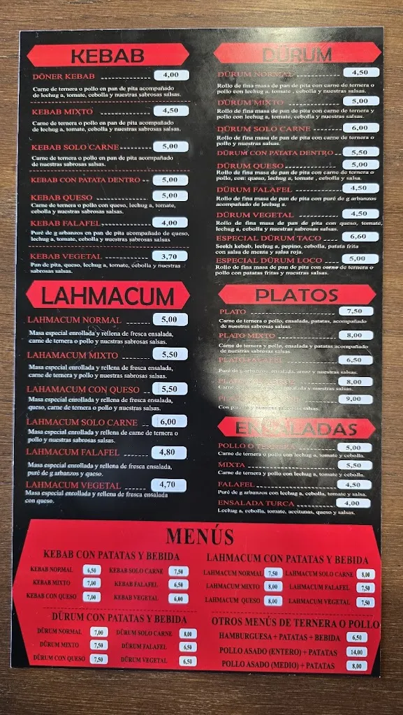 Menu_Kebabish Llanera_Llanera_image_1