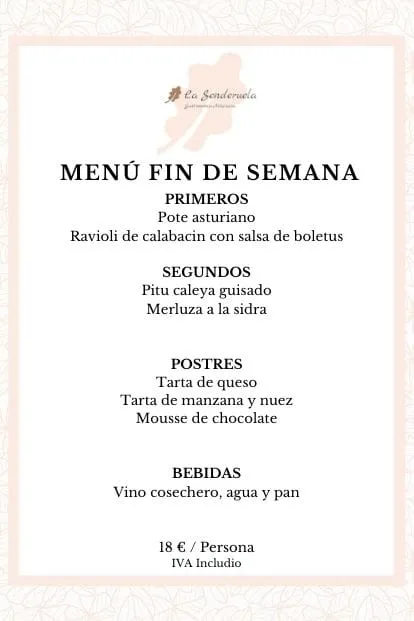 Menu_La Senderuela - Proaza - Asturias_Proaza_image_3