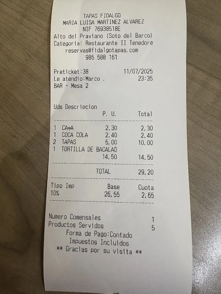 Blanca Ocaña_Tapas Fidalgo_Pravia_review