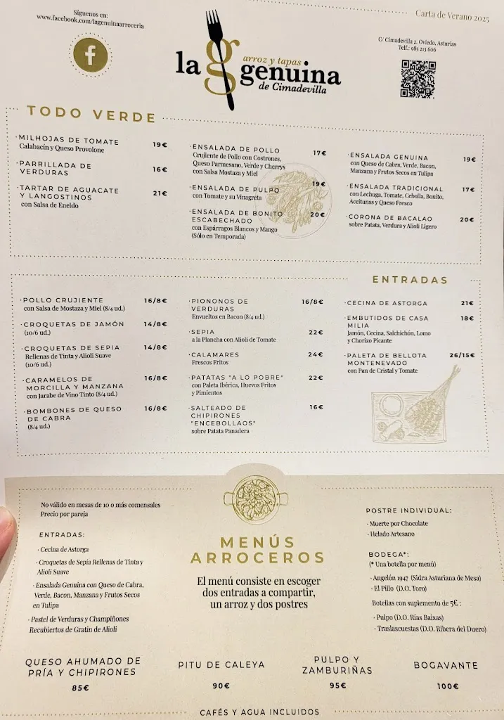 Menu_Arrocería La Genuina de Cimadevilla_Oviedo_image_2