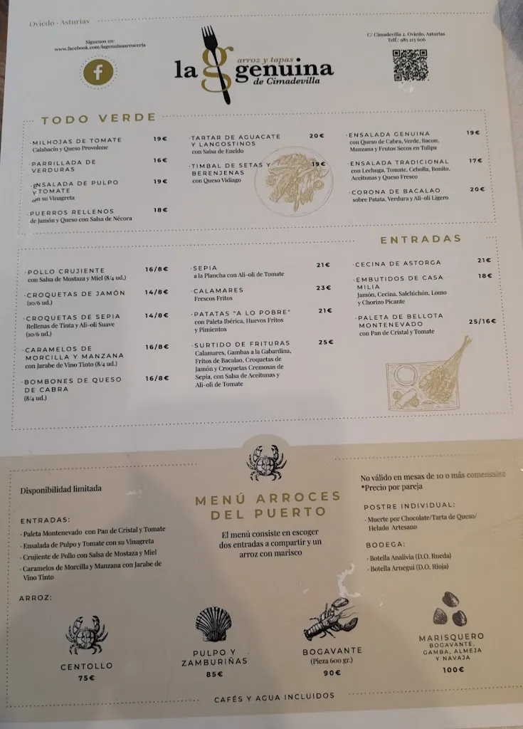 Menu_Arrocería La Genuina de Cimadevilla_Oviedo_image_4