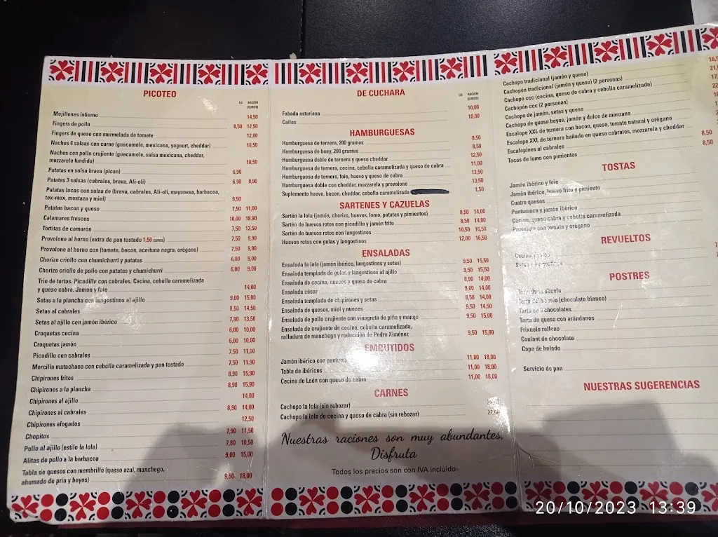 Menu_La Lola_Oviedo_image_2