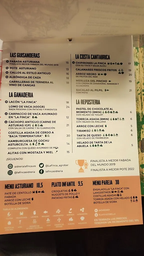 Menu_La Finca Sidrería Agrobar_Oviedo_immagine_4