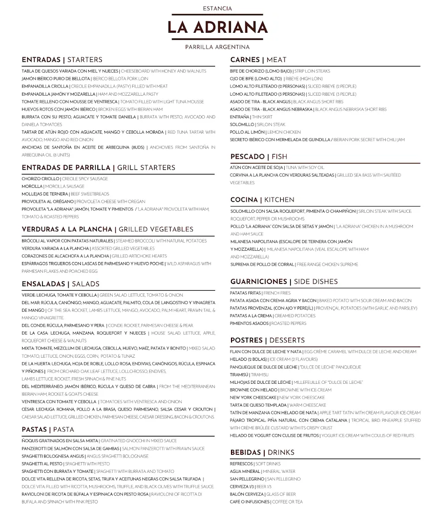 Menu_Estancia La Adriana_Santo Adriano_image_1