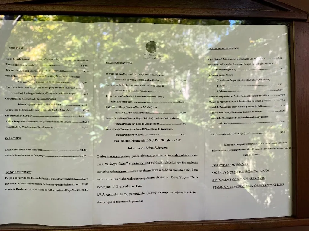 Menu_Los Arándanos. ABRIMOS Sábados y Domingos. Último fin de semana abierto_Taramundi_image_1
