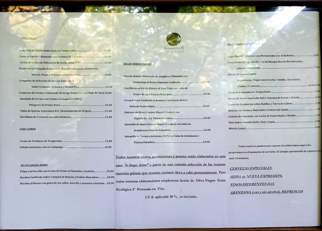 Menu_Los Arándanos. ABRIMOS Sábados y Domingos. Último fin de semana abierto_Taramundi_image_2