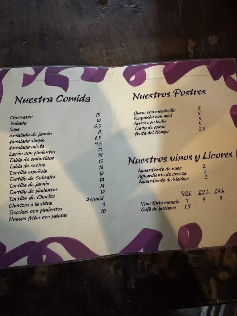 Menu_Mesón de As Veigas_Taramundi_immagine_1