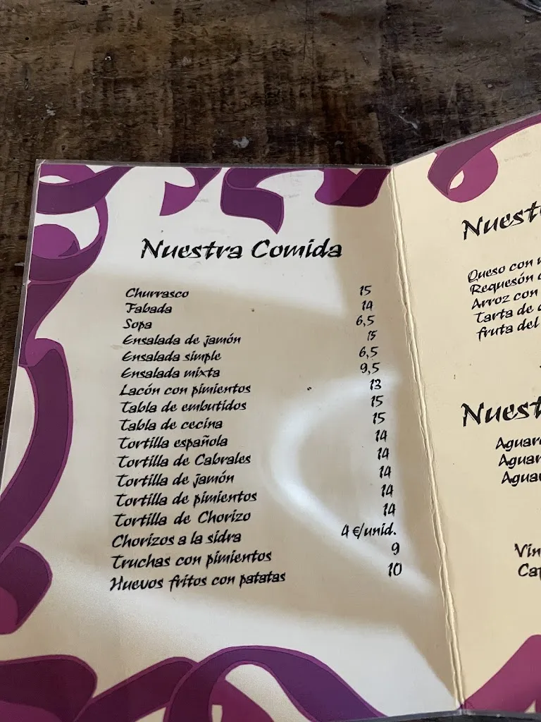 Menu_Mesón de As Veigas_Taramundi_immagine_2