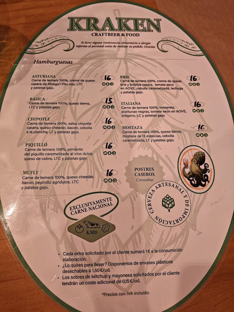 Menu_Kraken Bar Tapia_Tapia de Casariego_image_1