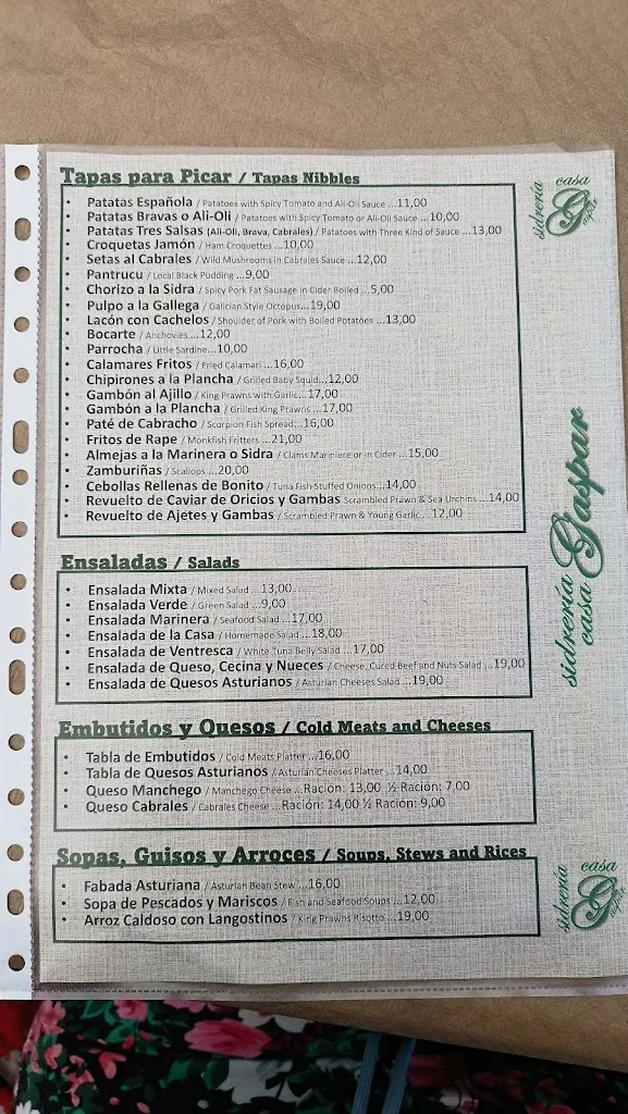 Menu_Sidrería Casa Gaspar_Ribadesella_image_4