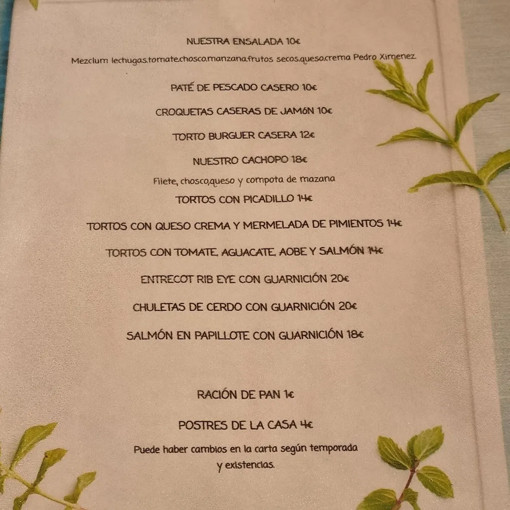 Menu_Parrilla y Pensión Casa Vicente_Tineo_image_1