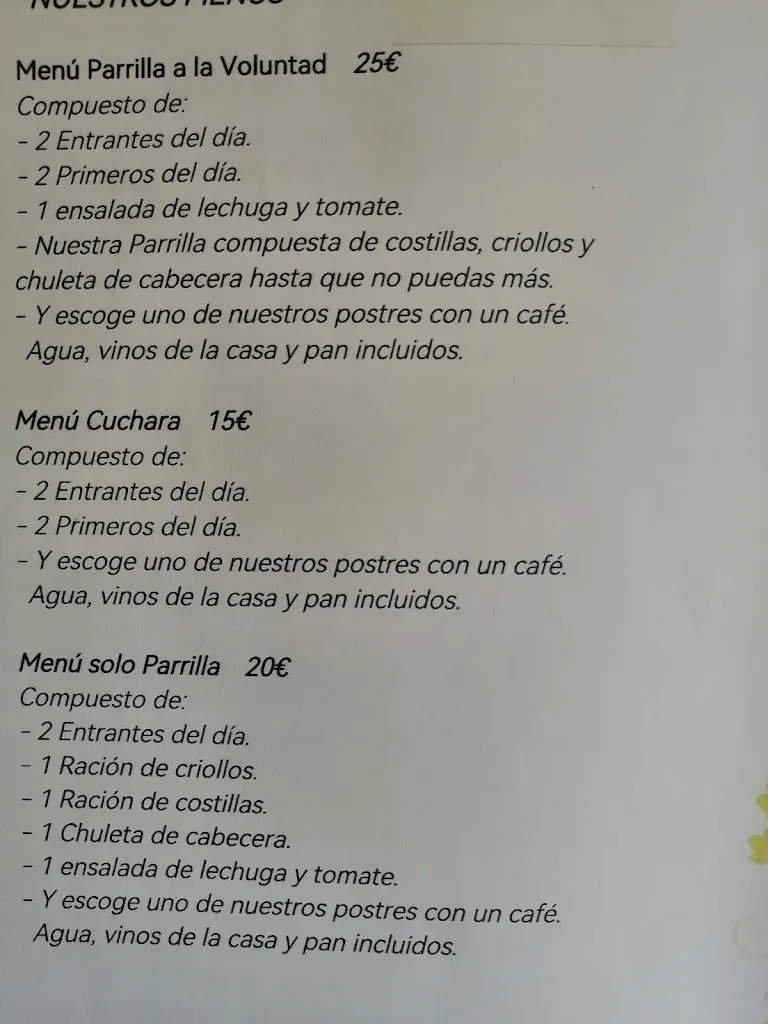 Menu_Parrilla y Pensión Casa Vicente_Tineo_image_2