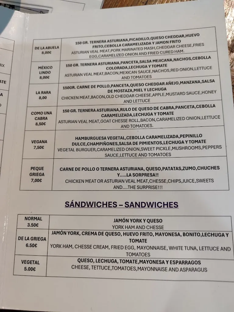 Menu_Bar La Griega_Tineo_image_4