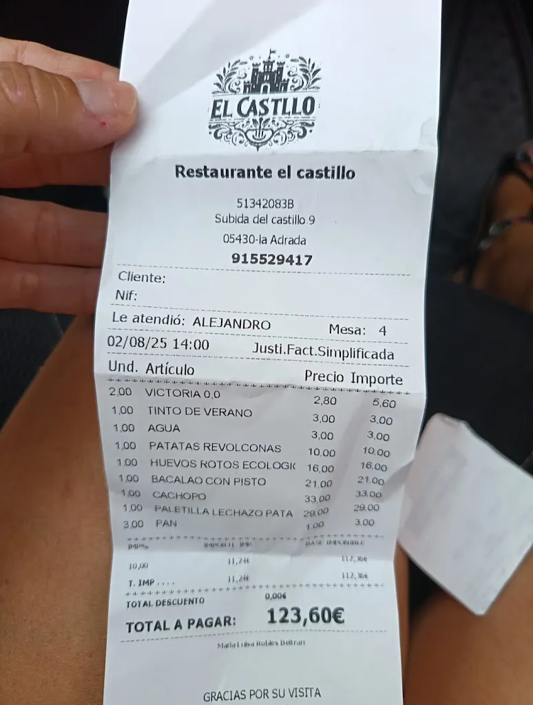 Sandra pascasio_Restaurante El Castillo_Adrada La_review