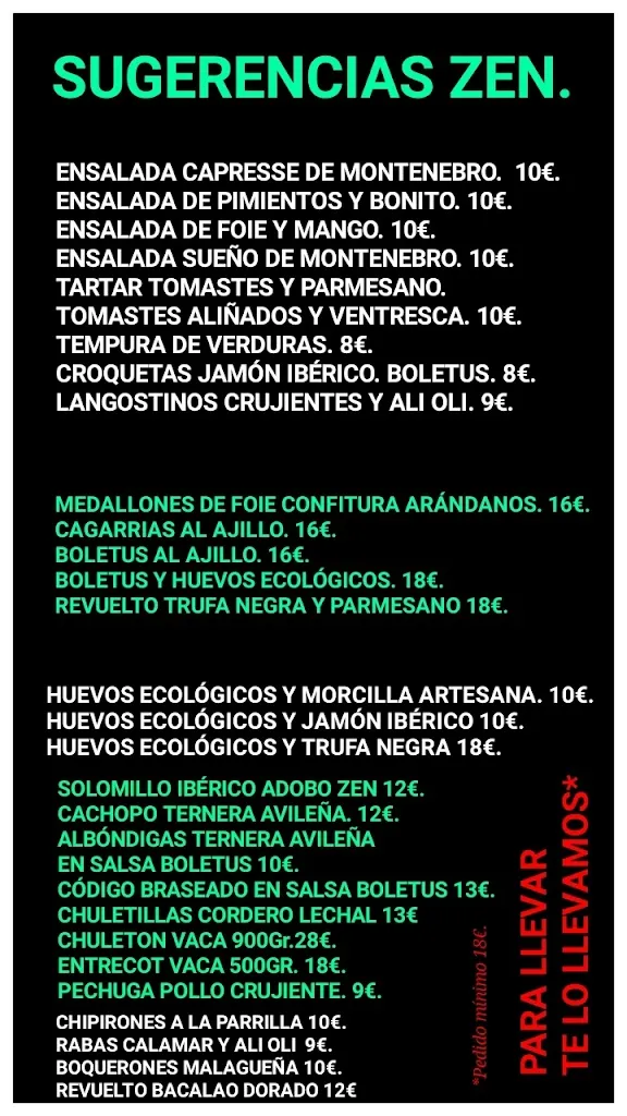 Menu_ZEN La Plaza RESTAURANTE-VINOTECA._Adrada La_image_4