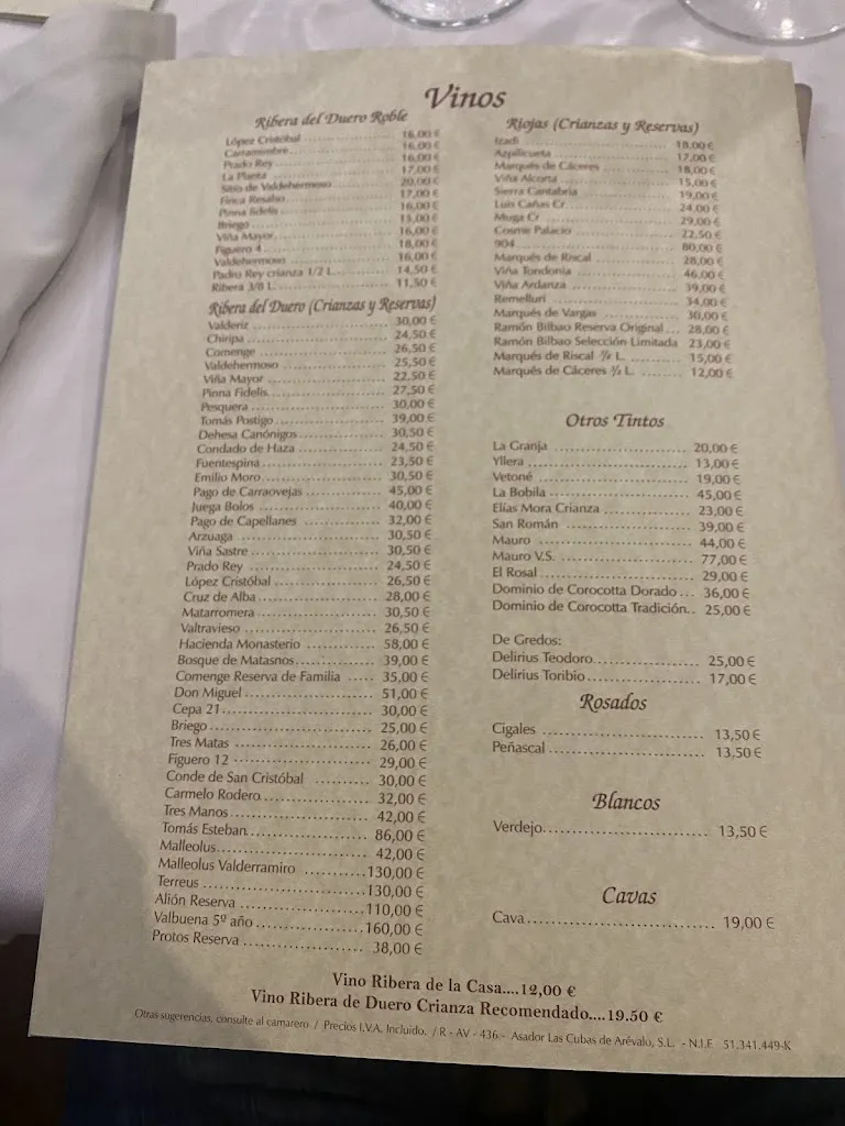 Menu_Asador Las Cubas_Arévalo_image_1