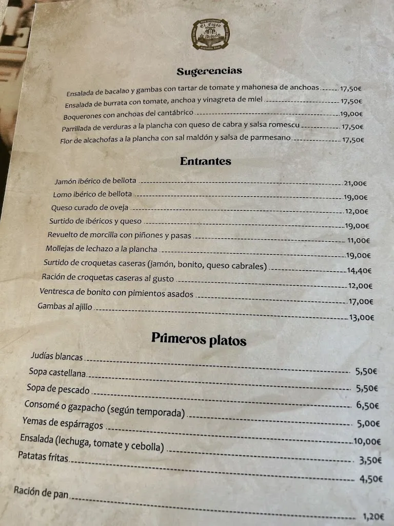 Menu_Asador El Figón de Arévalo_Arévalo_immagine_2