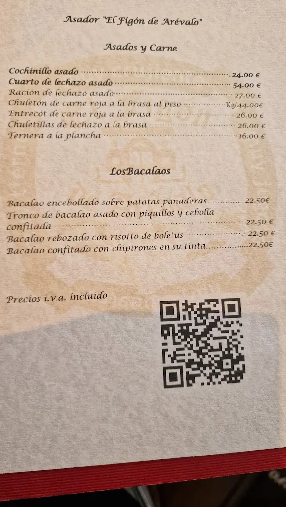 Menu_Asador El Figón de Arévalo_Arévalo_immagine_4