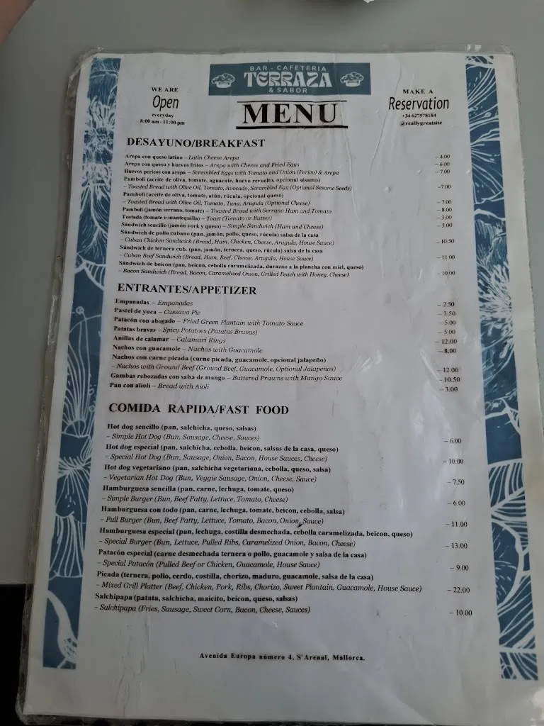 Menu_terraza y sabor_Arenal El_image_1