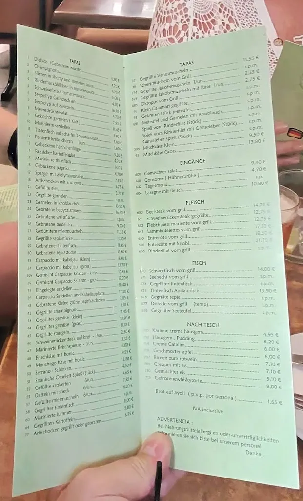 Menu_Bar Andaluz_Arenal El_image_1