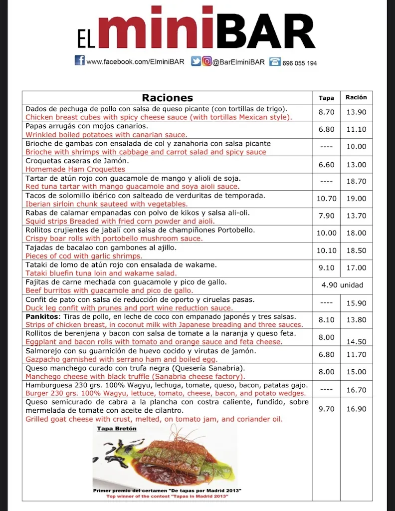 Menu_El Minibar_Arenal El_image_3