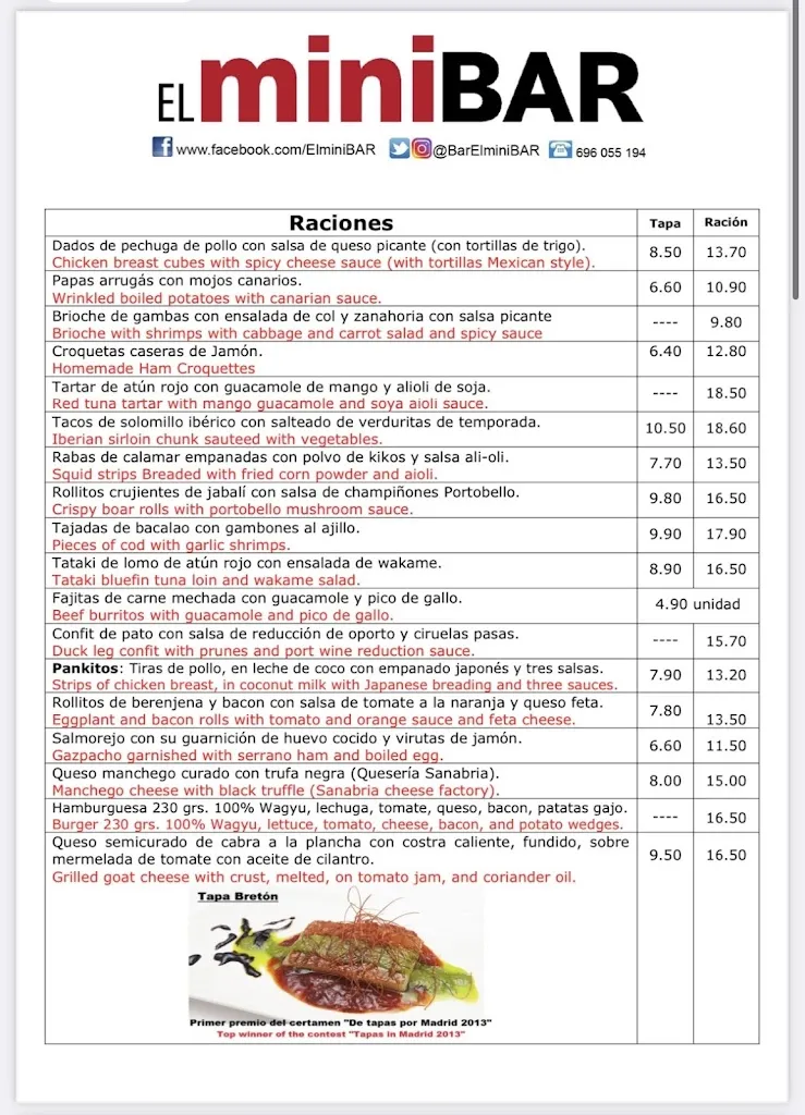 Menu_El Minibar_Arenal El_image_4