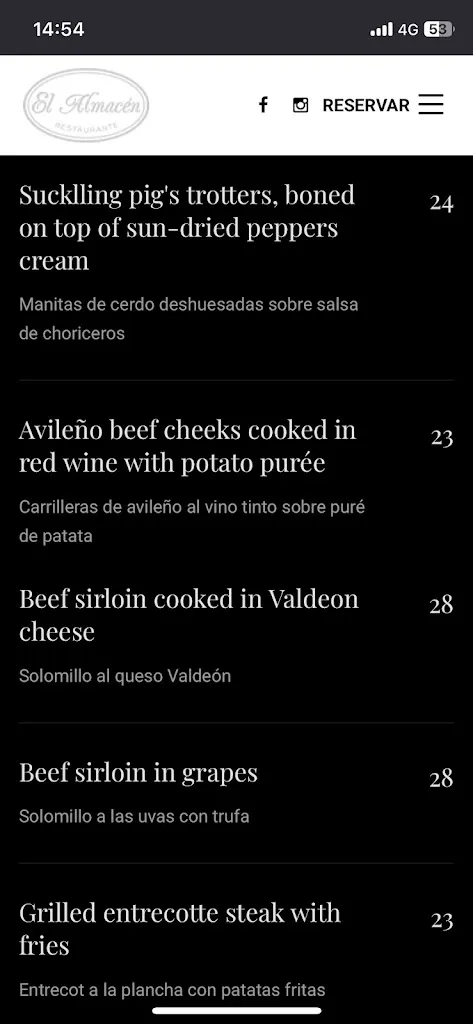 Menu_Restaurante El Almacén_Arevalillo_immagine_2