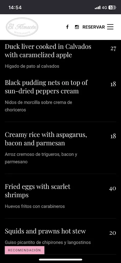 Menu_Restaurante El Almacén_Arevalillo_immagine_3