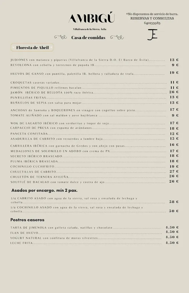 Menu_Casa de Comidas Ambigú JE._Arevalillo_image_1