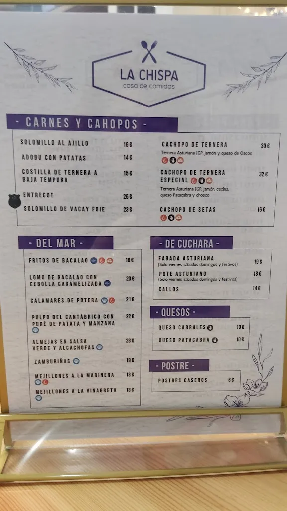 Menu_La Chispa_Villaviciosa_immagine_1