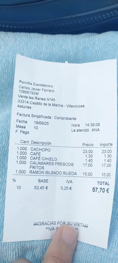 Tamara Alfaro_Parrilla Cantábrico_Villaviciosa_review