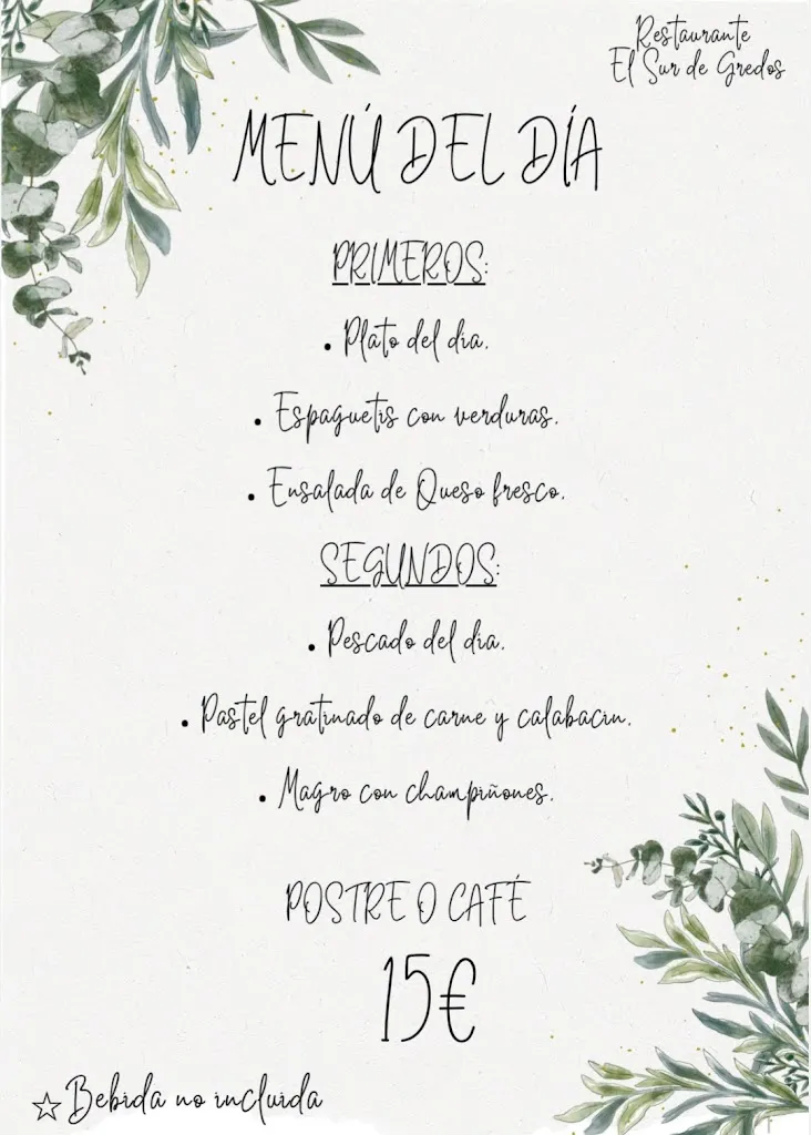 Menu_El Sur de Gredos Restaurante_Arenas de San Pedro_image_1